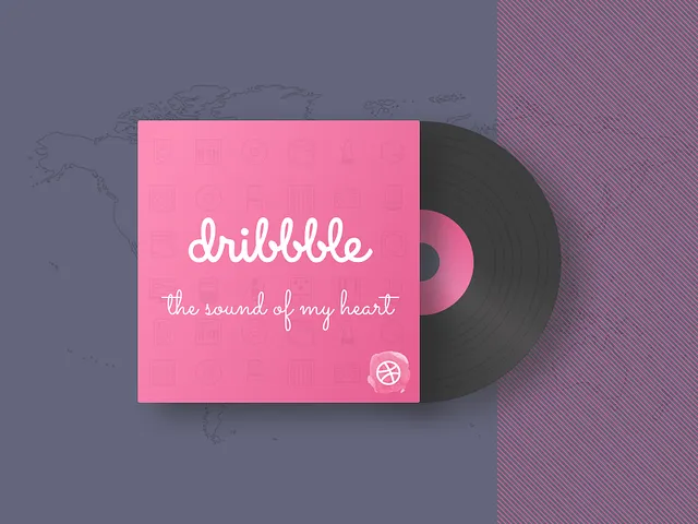 Dribbble's beat, music-themed illustration and logo