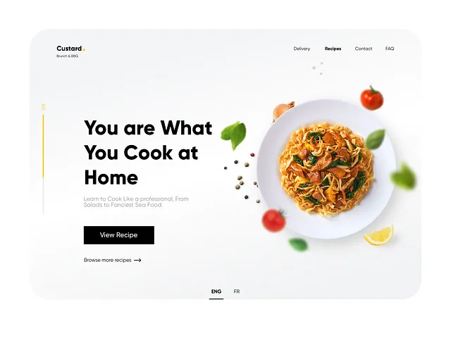 Food Home Page, restaurant landing page design