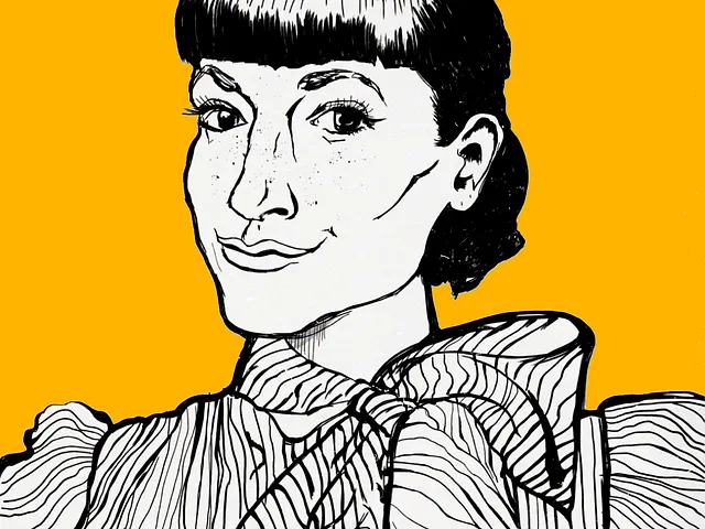 Portrait, minimal character illustration of a woman