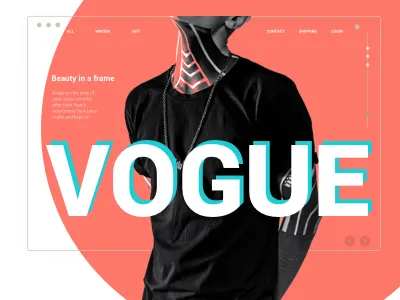 Vogue mag, magazine landing page design